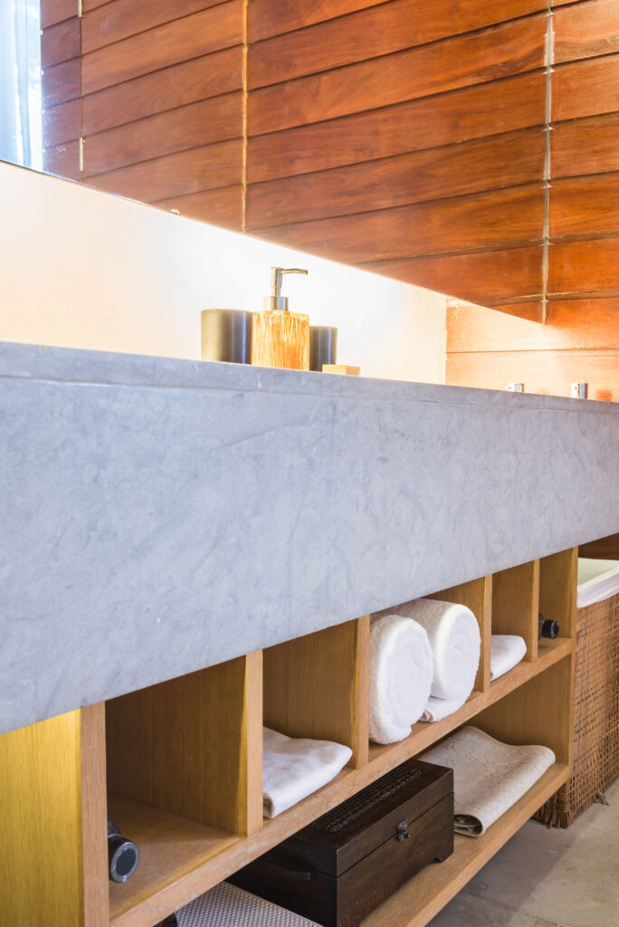Beautiful luxury bathroom and toiley interior